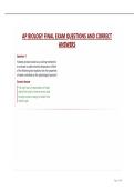 AP BIOLOGY FINAL EXAM QUESTIONS AND CORRECT ANSWERS