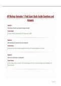 AP Biology Semester 1 Final Exam Study Guide Questions and Answers&period;