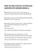 MGMT 303 FINAL EXAM FULL SOLUTION 2026 QUESTIONS WITH ANSWERS GRADED A&plus;
