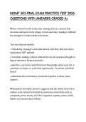 MGMT 303 FINAL EXAM PRACTICE TEST 2026 QUESTIONS WITH ANSWERS GRADED A&plus;