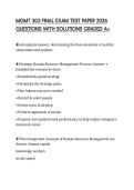 MGMT 303 FINAL EXAM TEST PAPER 2026 QUESTIONS WITH SOLUTIONS GRADED A&plus;