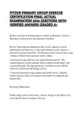 FITOUR PRIMARY GROUP EXERCISE CERTIFICATION FINAL ACTUAL EXAMINATION 2026 QUESTIONS WITH VERIFIED ANSWERS GRADED A&plus;
