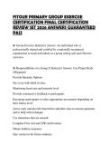 FITOUR PRIMARY GROUP EXERCISE CERTIFICATION FINAL CERTIFICATION REVIEW SET 2026 ANSWERS GUARANTEED PASS