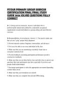 FITOUR PRIMARY GROUP EXERCISE CERTIFICATION FINAL FINAL STUDY GUIDE 2026 SOLVED QUESTIONS FULLY CORRECT