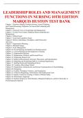 Leadership Roles and Management Functions in Nursing 10th Edition Test Bank by Bessie L&period; Marquis 2026&sol;2027 &ndash; Exam-Focused Practice