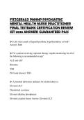 FITZGERALD PMHNP PSYCHIATRIC MENTAL HEALTH NURSE PRACTITIONER FINAL TESTBANK CERTIFICATION REVIEW SET 2026 ANSWERS GUARANTEED PASS