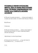 FITZGERALD PMHNP PSYCHIATRIC MENTAL HEALTH NURSE PRACTITIONER FINAL TESTBANK COMPREHENSIVE TEST PAPER 2026 COMPLETE ANSWERS ACCURATE
