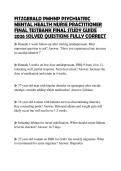 FITZGERALD PMHNP PSYCHIATRIC MENTAL HEALTH NURSE PRACTITIONER FINAL TESTBANK FINAL STUDY GUIDE 2026 SOLVED QUESTIONS FULLY CORRECT