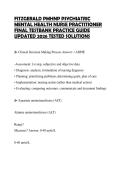 FITZGERALD PMHNP PSYCHIATRIC MENTAL HEALTH NURSE PRACTITIONER FINAL TESTBANK PRACTICE GUIDE UPDATED 2026 TESTED SOLUTIONS