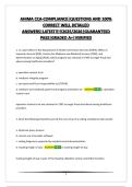 AHIMA CCA-COMPLIANCE&vert;QUESTIONS AND 100&percnt; CORRECT WELL DETAILED ANSWERS&vert;LATEST&excl;&excl;&excl;&excl;&excl;2025&sol;2026&vert;GUARANTEED PASS&vert;GRADED A&plus;&vert;VERIFIED