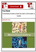 Test Bank For Biochemistry 4th edition by Donald Voet&comma; Judith G&period; Voet All Chapter 1-6 Complete