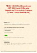 NR511 Final Exam Test Bank 2025&ndash;2026 &ndash; Differential Diagnosis & Primary Care Practicum