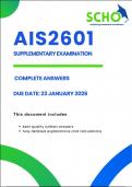 AIS2601 January &sol; February Supplementary Examination &lpar;COMPLETE ANSWERS&rpar; &vert;DUE DATE 23 JANUARY 2026&vert;