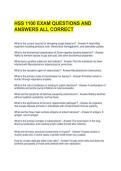 HSS 1100 EXAM QUESTIONS AND ANSWERS ALL CORRECT