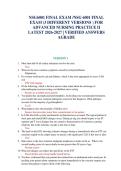 NSG 6001 Advanced Nursing Practice &ndash; Final Exam&comma; three different versions with verified answers &lpar;2026&ndash;2027&rpar;