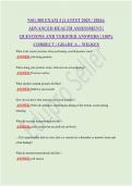 NSG 500 EXAM 3 &lpar;LATEST 2025 &sol; 2026&rpar;&colon; ADVANCED HEALTH ASSESSMENT &vert; QUESTIONS AND VERIFIED ANSWERS &vert; 100&percnt; CORRECT &vert; GRADE A &ndash; WILKES