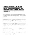 GEORGIA PESTICIDE APPLICATORS LATEST ACTUAL EXAMINATION 2026 QUESTIONS WITH VERIFIED ANSWERS GRADED A&plus;