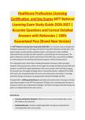 Healthcare Professions Licensing Certification and Key Exams - PROFESSIONAL LICENSING EXAM STUDY GUIDE 2026-2027 ACCURATE QUESTIONS AND CORRECT DETAILED ANSWERS WITH RATIONALES &vert;&vert; 100&percnt; GUARANTEED PASS <BRAND NEW VERSION>