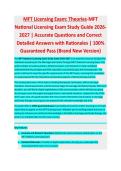 MFT Licensing Exam - MFT LICENSING EXAM STUDY GUIDE 2026-2027 ACCURATE QUESTIONS AND CORRECT DETAILED ANSWERS WITH RATIONALES &vert;&vert; 100&percnt; GUARANTEED PASS <BRAND NEW VERSION>