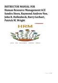 Instructor Manual for Human Resource Management 6th Canadian Edition by Sandra Steen & Raymond Andrew 2026&sol;2027 &ndash; Teaching & Exam Suppor