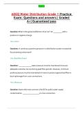 ADEQ Water Distribution Grade 1 Practice Exam&colon; Questions and answers&vert; Graded A&plus;&vert;Guaranteed pass