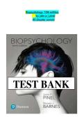 Test Bank for Biopsychology 10th Edition &ndash; John P&period; J&period; Pinel &vert; Latest Update 2026 &vert; A&plus; Exam Prep