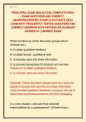PRSA APRIL EXAM 2026 ACTUAL COMPLETE REAL  EXAM QUESTIONS AND CORRECT  ANSWERS&vert;&vert;VERIFIED EXAM&excl;&excl;&excl;&vert;&vert; ACCURATE REAL  EXAM WITH FREQUENTLY TESTED QUESTIONS AND  CORRECT ANSWERS WITH RATIONALES &vert;ALREADY  GRADED A&plus; &vert;&vert; NEWEST EXAM