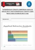 Test Bank&Instructor&rsquo;s Manual For Applied Behavior Analysis&comma; 3rd edition By John O&period; CooperTest Bank&Instructor&rsquo;s Manual For Applied Behavior Analysis&comma; 3rd edition By John O&period; Cooper