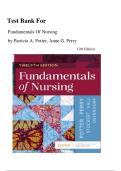 TEST BANK for Fundamentals of Nursing 12th Edition by Patricia A&period; Potter&comma; Anne G&period; Perry&vert; Latest Version