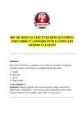 BIO 182 MODULE 2 LECTURE QUIZ QUESTIONS  AND CORRECT ANSWERS WITH RATIONALES  GRADED A&plus; LATEST