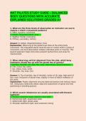 MAT PILATES STUDY GUIDE &ndash; BALANCED BODY QUESTIONS WITH ACCURATE EXPLAINED SOLUTIONS GRADED A&plus;