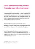 Unit 5&period; Backflow Prevention - Test Your Knowledge exam with correct answers 