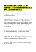BMAL 590 BUSINESS FINANCE EXAM SCRIPT 2026 COMPREHENSIVE QUESTIONS AND ANSWERS GRADED A&plus;