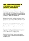 BMAL 590 BUSINESS FINANCE EXAM STUDY GUIDE 2026 TEST PAPER QUESTIONS AND SOLUTIONS