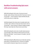 Backflow Troubleshooting Quiz exam with correct answers 
