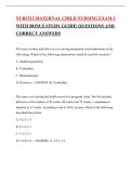 NUR2513 MATERNAL CHILD NURSING EXAM 1 WITH BONUS STUDY GUIDE&vert; QUESTIONS AND CORRECT ANSWERS