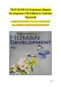 Test Bank For Experience Human Development 15th Edition by Diane Papalia and Gabriela Martorell&period; Latest 2026