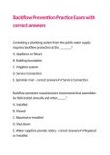 Backflow Prevention Practice Exam with correct answers 