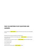 PHGY 216 MIDTERM STUDY QUESTIONS AND ANSWERS