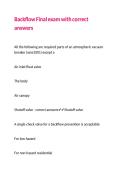 Backflow Final exam with correct answers