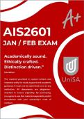 AIS2601 JANUARY &sol; FEBRUARY SUPPLEMENTARY EXAMINATION &ast;COMPLETE ANSWERS&ast; DUE DATE 23 JANUARY 2026 