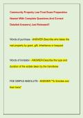 Community Property Law Final Exam Preparation  Newest With Complete Questions And Correct  Detailed Answers&vert; Just Released&excl;&excl;