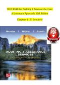 TEST BANK For Auditing & Assurance Services&colon; A Systematic Approach&comma; 12th Edition By William Messier Jr&comma; Steven Glover&comma; Verified Chapters 1 - 21&comma; Complete Newest Version