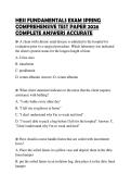 HESI FUNDAMENTALS EXAM SPRING COMPREHENSIVE TEST PAPER 2026 COMPLETE ANSWERS ACCURATE