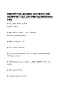 HESI HINT NCLEX GEMS CERTIFICATION REVIEW SET 2026 ANSWERS GUARANTEED PASS