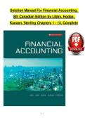 Solution Manual For Financial Accounting&comma;  8th Canadian Edition by Libby&comma; Hodge&comma;  Kanaan&comma; Sterling Chapters 1 - 13&comma; Complete
