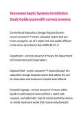 Tennessee Septic Systems Installation Study Guide exam with correct answers 
