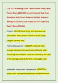 UTA 3321 marketing Exam 3 Most Recent Exam &vert; Most  Recent Exam 2026-2027 Actual Complete Real Exam  Questions And Correct Answers &lpar;Verified Answers&rpar;  Already Graded A&plus; &vert; Guaranteed Success&excl;&excl; &vert; Newest  Exam &vert; Newest Update 
