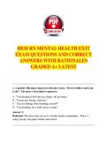 HESI RN MENTAL HEALTH EXIT  EXAM QUESTIONS AND CORRECT  ANSWERS WITH RATIONALES  GRADED A&plus; LATEST