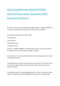 Navy Expeditionary Warfare &lpar;EXW&rpar; Common Core Exam Questions With Complete Solutions